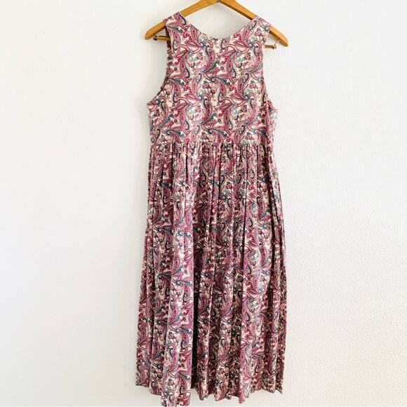 Polly Pinafore Hand Crafted Vintage Floral Midi Dress - Picture 8 of 8